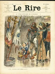 Illustration for the Cover of Le Rire, 26/02/10 - At the Fiftieth Anniversary of Aviation - Aviation, Fashion, Hat, Accidents Disasters