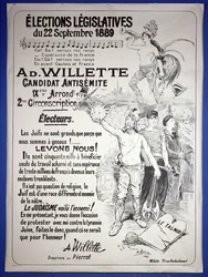 Poster promoting the election of the artist in the Legislative Elections of September 1889
