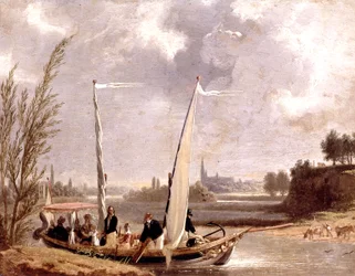 Louis-Philippe and His Family in a Boat at Neuilly