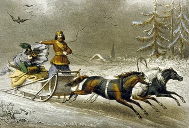 A Sled in the Snow, Russia