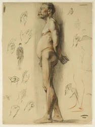 Life drawing of a bearded man