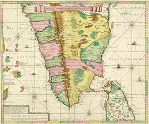 Map of Southern India and Ceylon, after Adriaan Reland