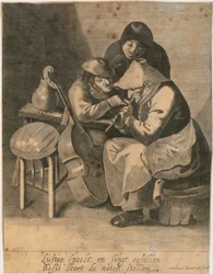 Flute Player and Two Peasants