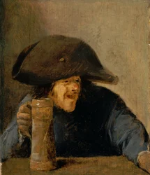 Man with Bicorne and Wooden Mug