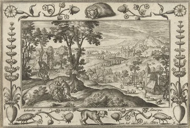 Judah and Tamar (series title: Landscapes with Biblical, Mythological Scenes, and Hunting Scenes)