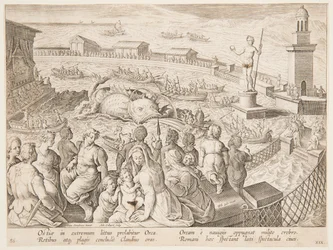 Whale Hunt by the Emperor Claudius in the harbour at Ostia, plate 19 in the Venationes Ferarum, Avium, Piscium series