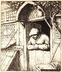 Man Leaning on His Door, c.1672