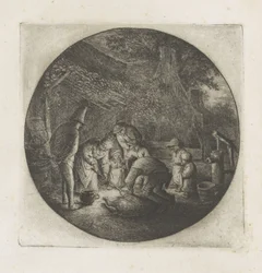 Peasant Family Slaughtering a Pig