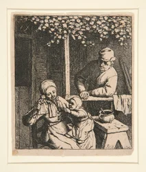Woman Teasing Child with Doll
