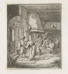 Man Pays a Woman in an Inn