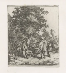 Two Musicians with a Drinking Company