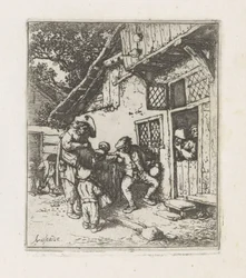 Two Musicians in Front of a House