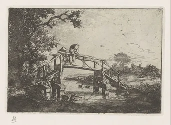 Two Fishermen on a Bridge
