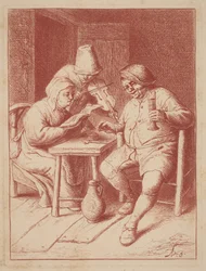 Two Singers and a Fiddler in an Interior