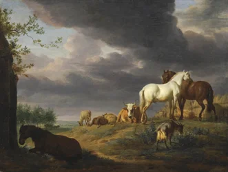Landscape with Horses and Other Livestock