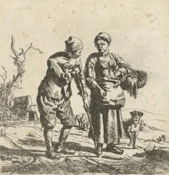 Farmer and His Wife in Conversation