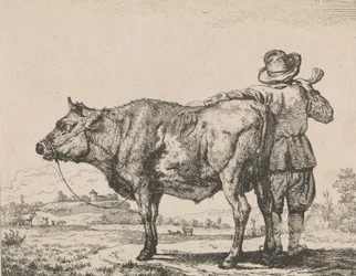Man Standing with Bull