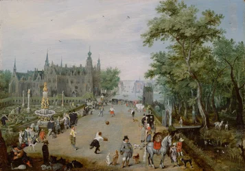 A Jeu de Paume Before a Country Palace
