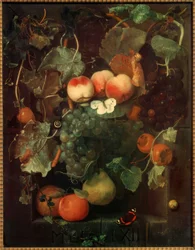 Fruit Still Life with Butterflies and Snails