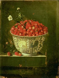 Wild Strawberries in a Chinese Wanli Kraak Porcelain Bowl