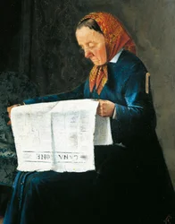 Reading Newspaper, by Adriano Cecioni