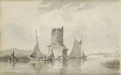 River Landscape with a Tower