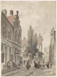 Cityscape with a Peddler
