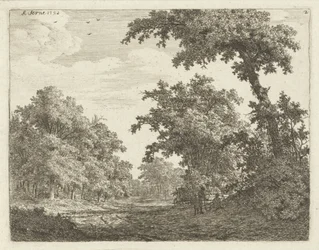 Resting Travelers Along a Road in the Forest