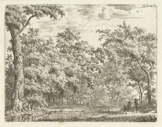 Two Figures by the Water in the Forest