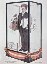 Cartoon by Barrère on Herriot in Fantasio: Edouard Herriot: the builder, Sample of the Frenchman who does something