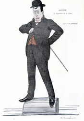 Portrait of Andre Antoine (1858-1943), French director, actor, theorist and theatre director - Drawing by A. Barrere - in 