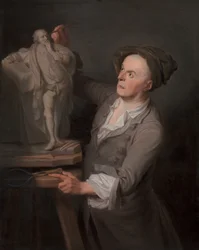 Louis-Francois Roubiliac Modelling His Monument to Shakespeare