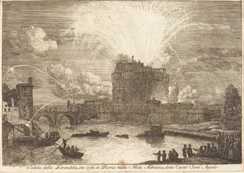 View of the Fireworks Display over Castel Sant