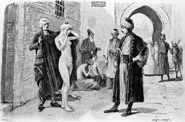 Engraving by Adrien Moreau illustrating 