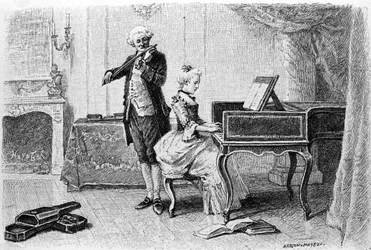 Engraving by Adrien Moreau (1843-1906) illustrating “Candide” by Francois Marie Arouet dit Voltaire (1694-1778).
