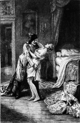 Engraving by Adrien Moreau (1843-1906) illustrating “Candide” by Francois Marie Arouet dit Voltaire (1694-1778)