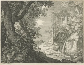 Drinking Men in a Tavern (Six Landscapes series)