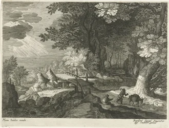 Wooden Bridge in a Forest Landscape (series: Landscapes from Tyrol)