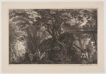 A Forest with a Wooden Bridge on the Right, from Eight Scenes from Bohemia