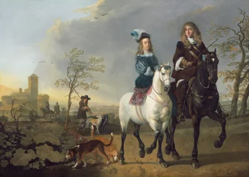 Lady and Gentleman on Horseback