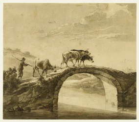 Three Cows on a Bridge (Lugt 16)