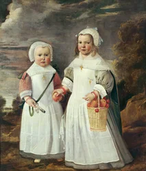 Two Young Girls in a Landscape