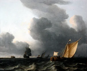 Two Dutch Smalschips and a Man-of-War