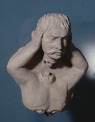 Demon detaching its Head, Greco-Buddhist Style, from Hadda, 1st-4th century