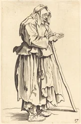 Beggar Woman Receiving Charity