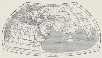 Map of the World, According to Ptolemy, 1923