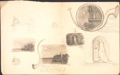 Sketchbook with Various Motifs and Notes
