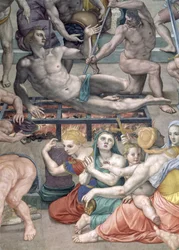 The Martyrdom of St. Lawrence, detail of St. Lawrence on the gridiron fresco