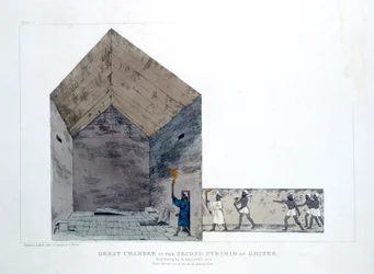 Great Chamber in the Second Pyramid of Giza, Egypt, 1820