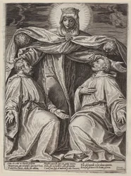 Virgin of Mercy with two friars